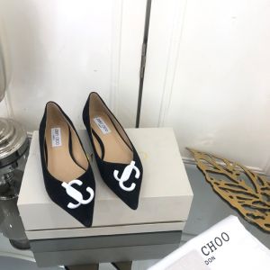 Jimmy Choo Love Flats Suede With JC Emblem Black