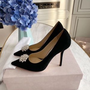 Jimmy Choo Romy Pumps Suede With Pearl Embellished Black