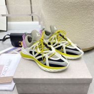 Jimmy Choo Cosmos F Sneakers Leather And Neoprene Lemon