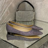 Jimmy Choo Love Flats Women Glitter Degrade Fabric Purple/Grey