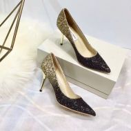 Jimmy Choo Love Pumps Glitter Degrade Fabric Black/Gold