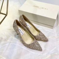 Jimmy Choo Love Pumps Glitter Degrade Fabric Gold