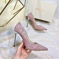 Jimmy Choo Love Pumps Glitter Degrade Fabric Pink