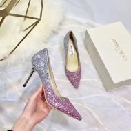 Jimmy Choo Love Pumps Glitter Degrade Fabric Pink/Silver