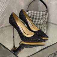 Jimmy Choo Love Pumps Women Glitter Degrade Fabric Black