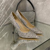 Jimmy Choo Love Pumps Women Glitter Degrade Fabric Grey