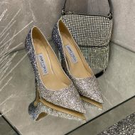 Jimmy Choo Love Pumps Women Glitter Degrade Fabric Grey/Silver