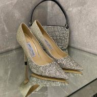 Jimmy Choo Romy Pumps Women Glitter Fabric Grey/Silver