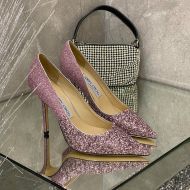 Jimmy Choo Romy Pumps Women Glitter Fabric Purple